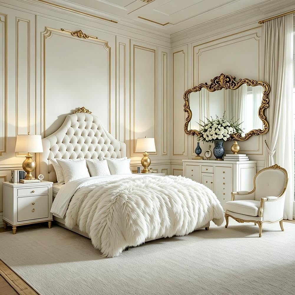 Vintage Wandspiegel in Gold, 68x100 cm Wanddeko Wohnzimmer für Wohnzimmer