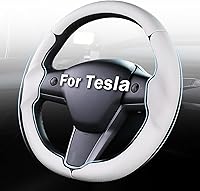 Vista 15 de Cubierta de volante para Tesla Model 3 (2017-2023) / Model Y (2020-2024), antideslizante, agarre cómodo, transpirable, personalizada para accesorios