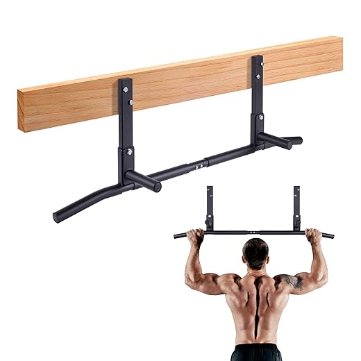 AmStaff Fitness Joist Mount Pull Up Bar, Ceiling Mounted Chin Up Bar for Home Gym, Crossfit, Beam, Rafter - Heavy Duty, Multi Grip, 42" Wide, Maximum Head Clearance - TU038