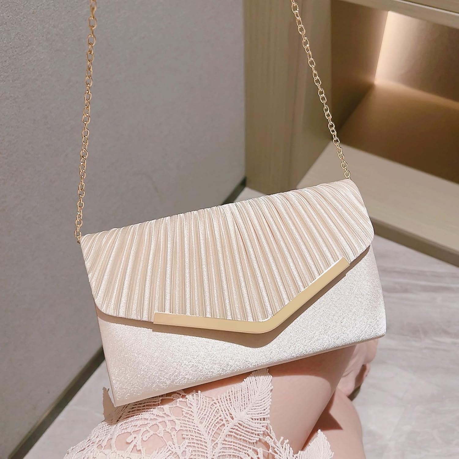 Glamorous Envelope Clutch Bag - Elegant Women’s Evening Purse for Weddings, Proms, Parties & Formal Events