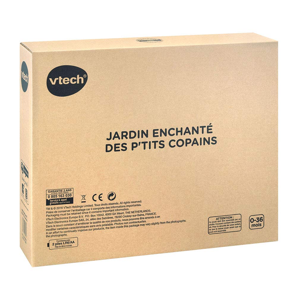 VTech - Jardin Enchanté des P'tits Copains, Tapis d'Éveil Bébé, Jeu Musical et Évolutif, Jouet d'Activité et de Développement, Piano Interactif, Hochets, Cadeau de Naissance - Contenu en Français