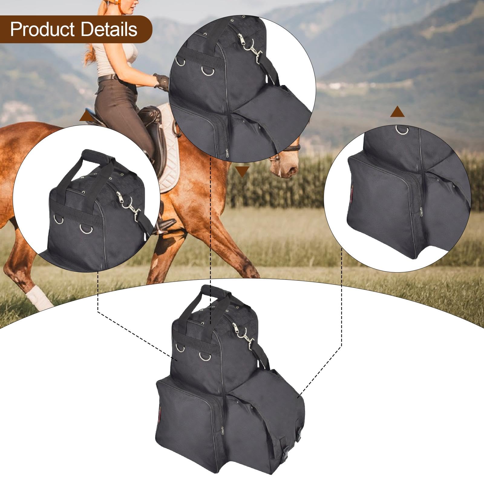 Bolsa de transporte para ecuestre, bolsa de transporte para botas de equitación, portátil, de competición, versátil y con protección.