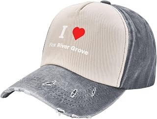 I Love Fox River Grove Baseball Cap for Men Women Trucker Hat Vintage Dad Golf Hats