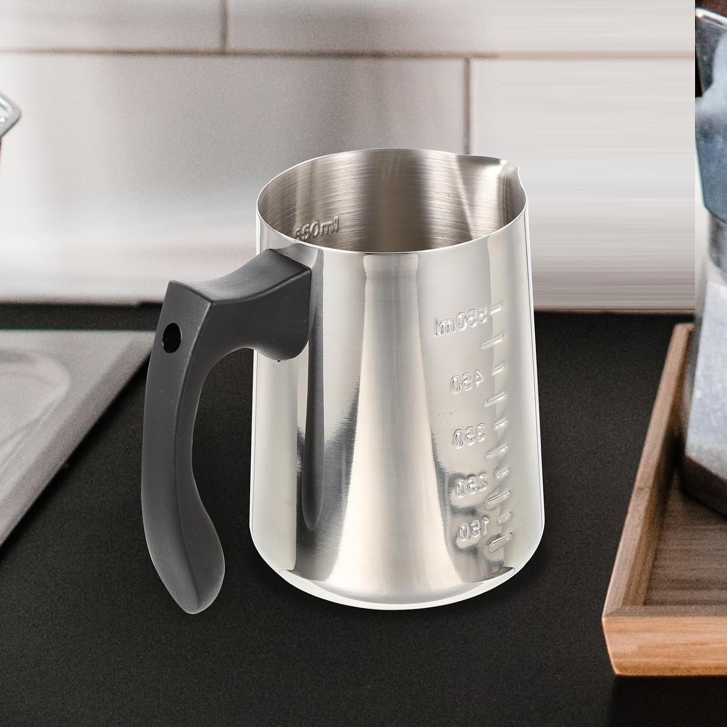 Stainless Steel Milk Frothing Pitcher with Handle and Spout Ml