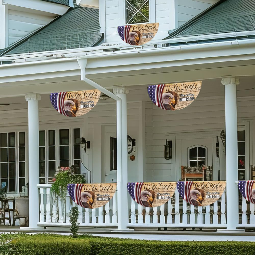 American Flag We The People, One Nation Under God, American Eagle Jesus Non-Pleated Fan Flag TPT845FL, 3x6 ft, 1 Pack Suitable for Outdoor and Indoor