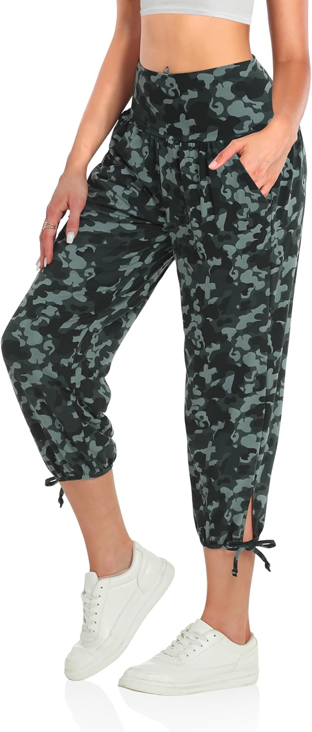 DIBAOLONG Womens Yoga Pants Capri Loose Workout Sweatpants Comfy Lounge Joggers with Pockets