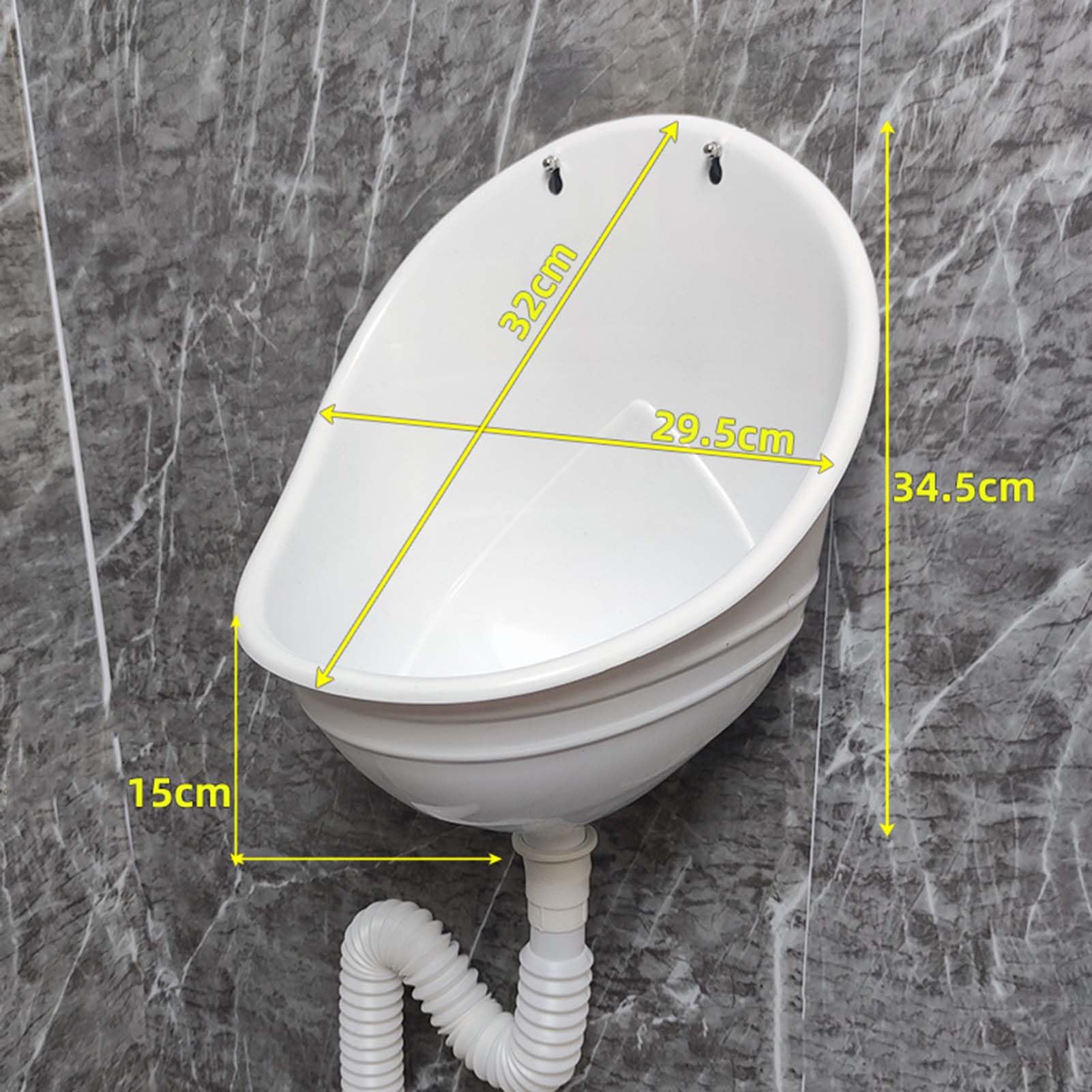Urinoir Mural Sans Eau Pour Homme - Design Anti-éclaboussures Avec Tuyau D'évacuation 150cm