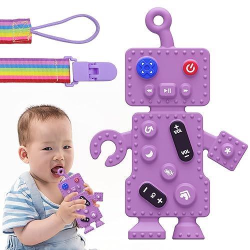 Miniatura 1 de Juguetes de dentición para bebés, juguetes de dentición para bebés de 0 a 6 meses, juguetes para bebés de 6 a 12 meses con forma de robot, juguetes