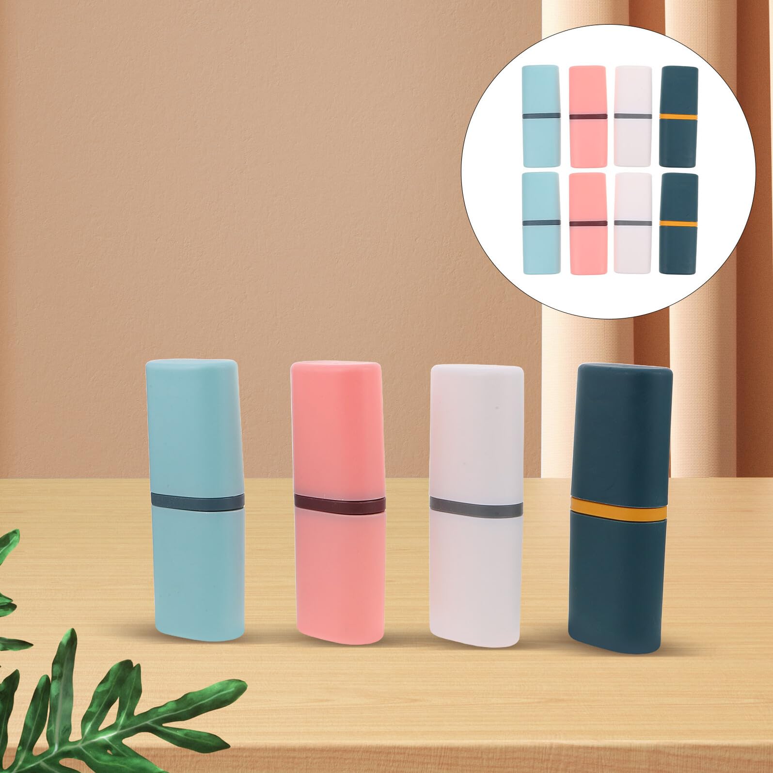 8 pezzi Porta Spazzolino e Dentifricio da Viaggio con Tazza Custodia Compatta e Portatile per Campeggio Scuola Affari Organizer Igienico per Bagno
