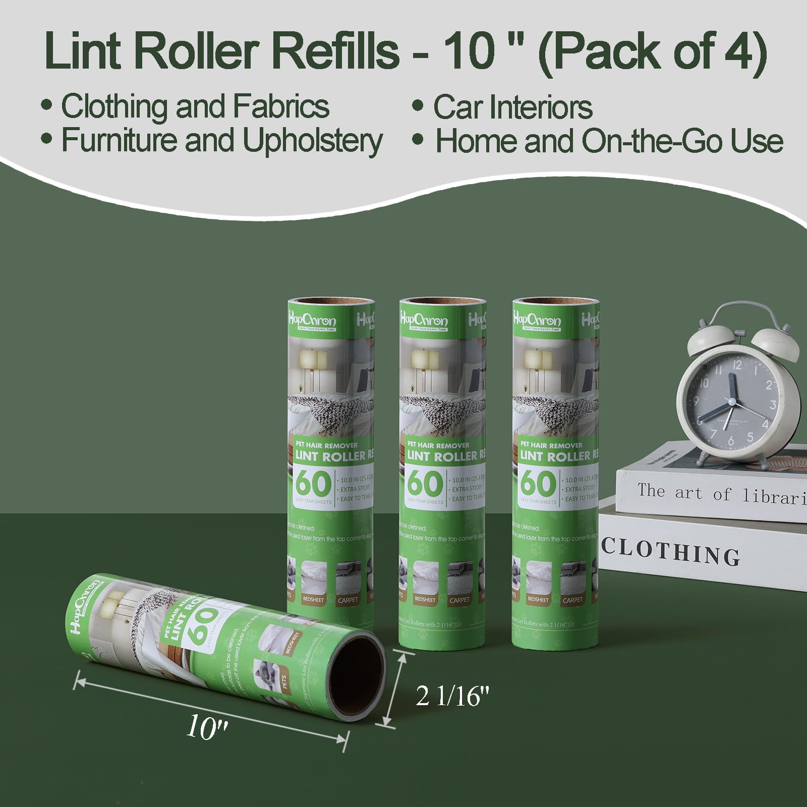 Mega rodillos de pelusa de 10 pulgadas para Evercare Pet Mega Rodillo de pelusa y rodillo de limpieza Leo, se adapta a la mayoría de rodillos de pelusa de gran tamaño de 10 pulgadas con