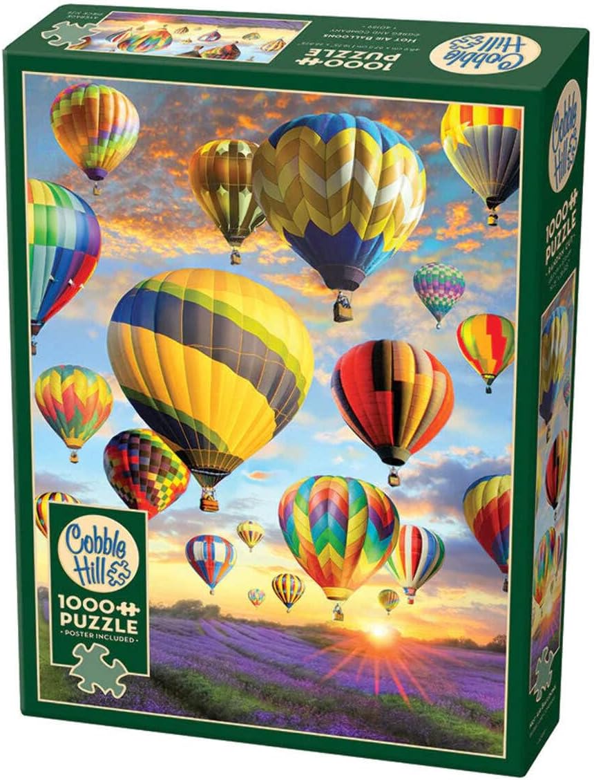 Cobble Hill 1000 Piece Puzzle - Hot Air Balloons - Sample Poster Included