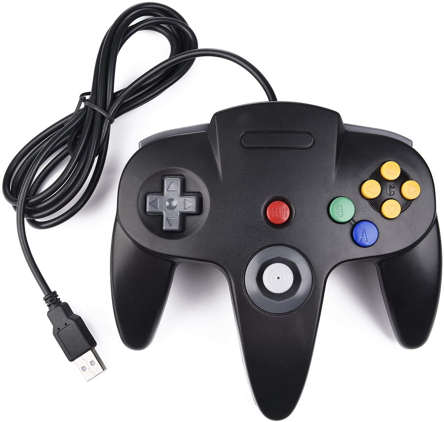miadoreRetro USB Controller for N64 Games, N64 Classic USB Controller Gamepad Joystick, Game Controller for N64 System Raspberry Pi/Windows/Mac/Linux