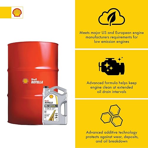 Vista 15 de Shell Rotella Aceite de motor diesel T5 Synthetic Blend 15W-40, 1 galón