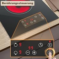 KICHPOWER 2 Égőfejes Üvegkerámia Főzőlap 30cm Érintésvezérlés 3000W 3