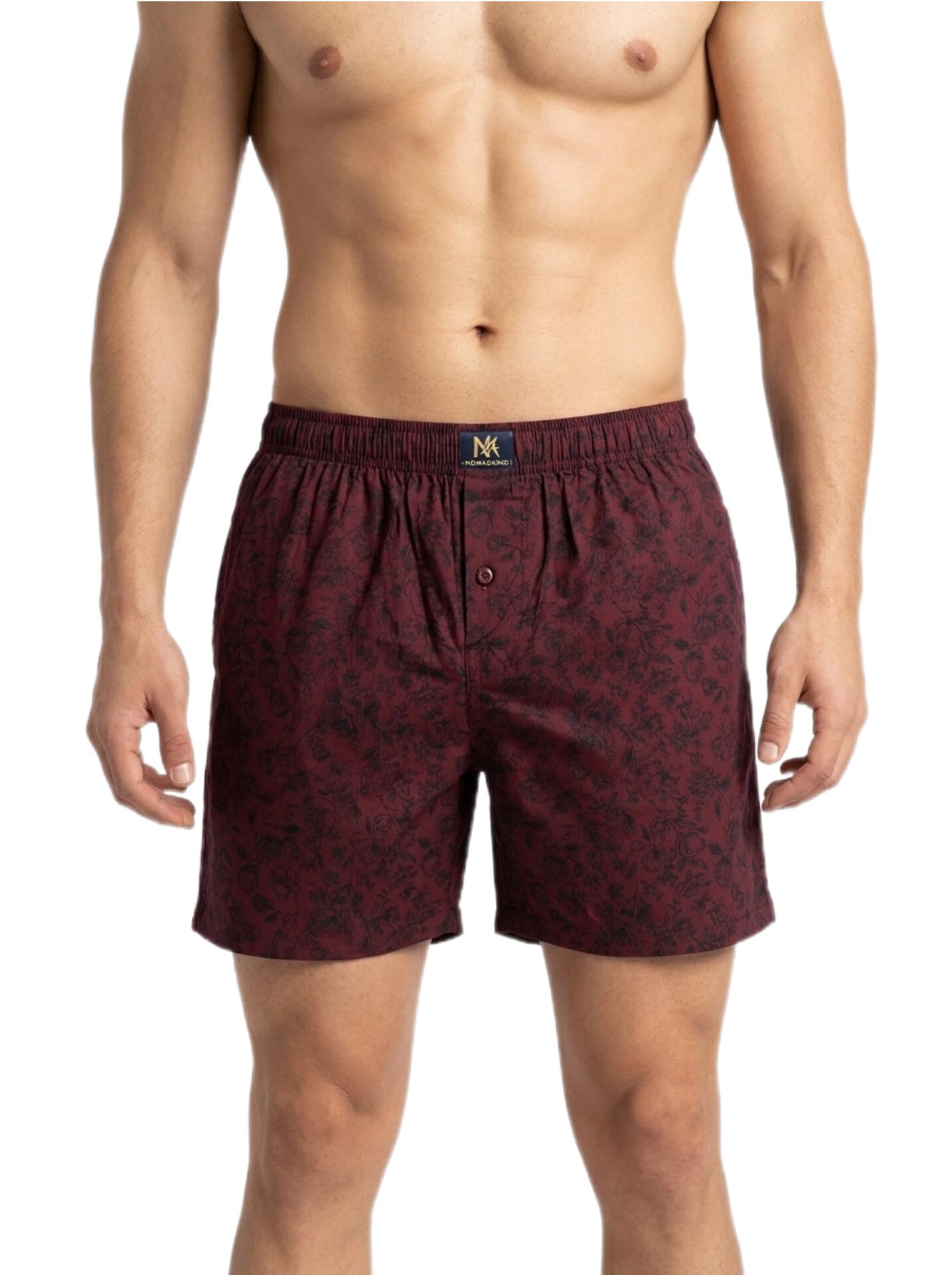 Nomad Knits Men's Boxer Shorts - Maroon Red Digital Print-100% Cotton, Two Side Pockets with Chain, Soft Elastic Waist Band for Comfort Fit and Trendy Prints.-picture-52