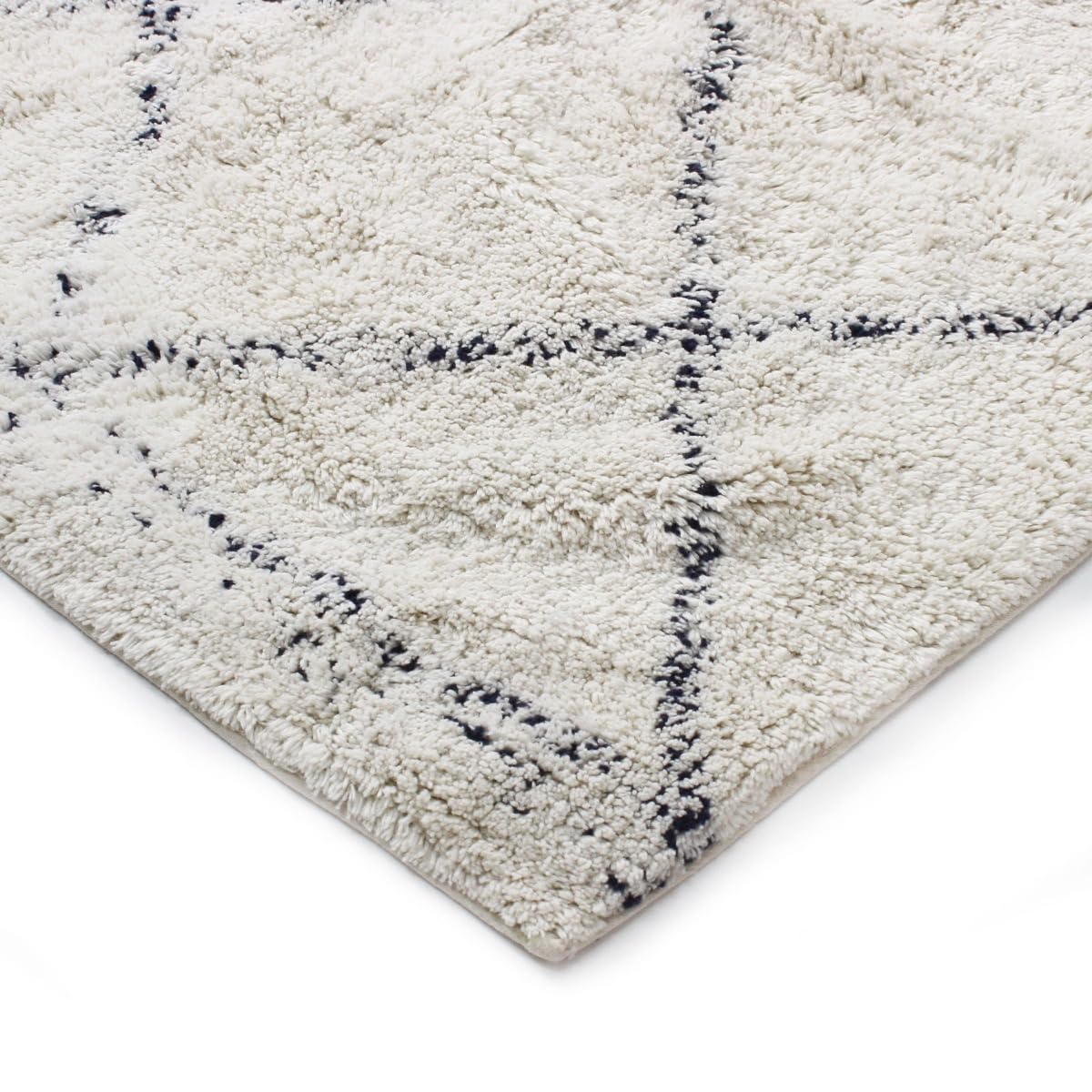 Thedecofactory Tapis berbère en Coton Motifs Losanges écru Naturel 120x170