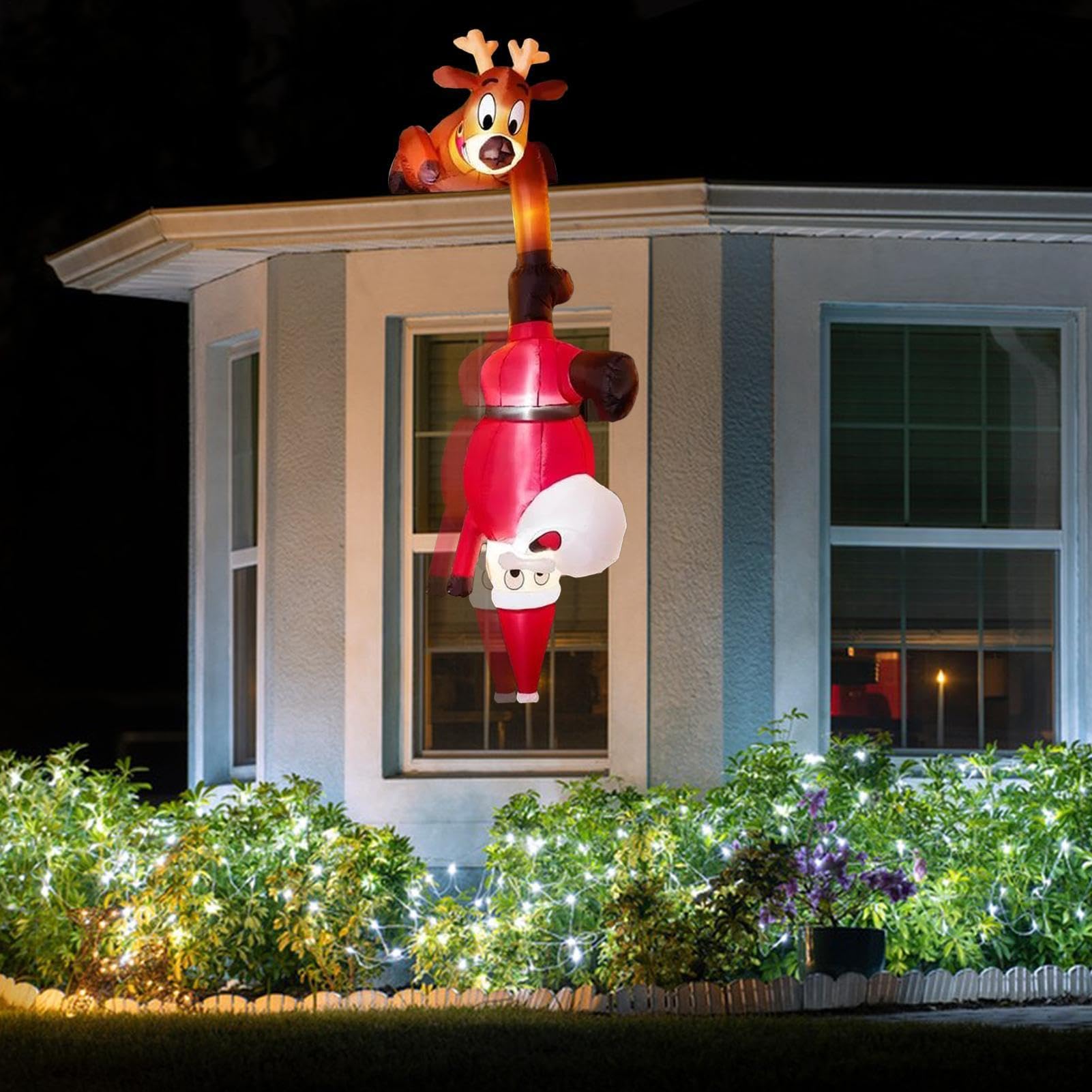 Generisch Aufblasbarer Weihnachtsmann LED-, große lustige Deko-Figuren