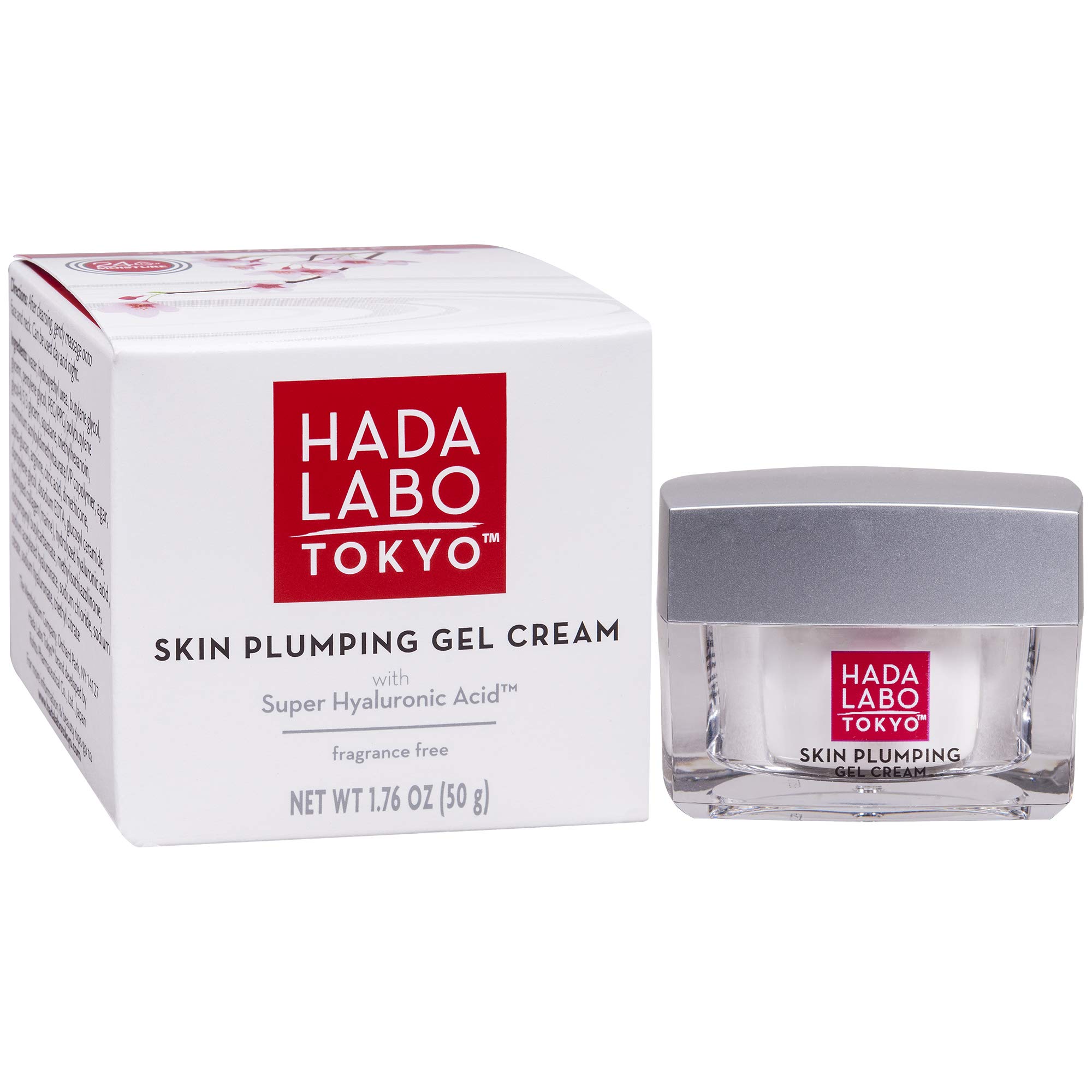 Hada Labo Tokyo Skin Plumping Gel Cream, 50 g with Super Hyaluronic Acid & Collagen | 24 Hour Moisture & visible Line Plumping Fragrance & Paraben Free Non-Comedogenic (Packaging May Vary)