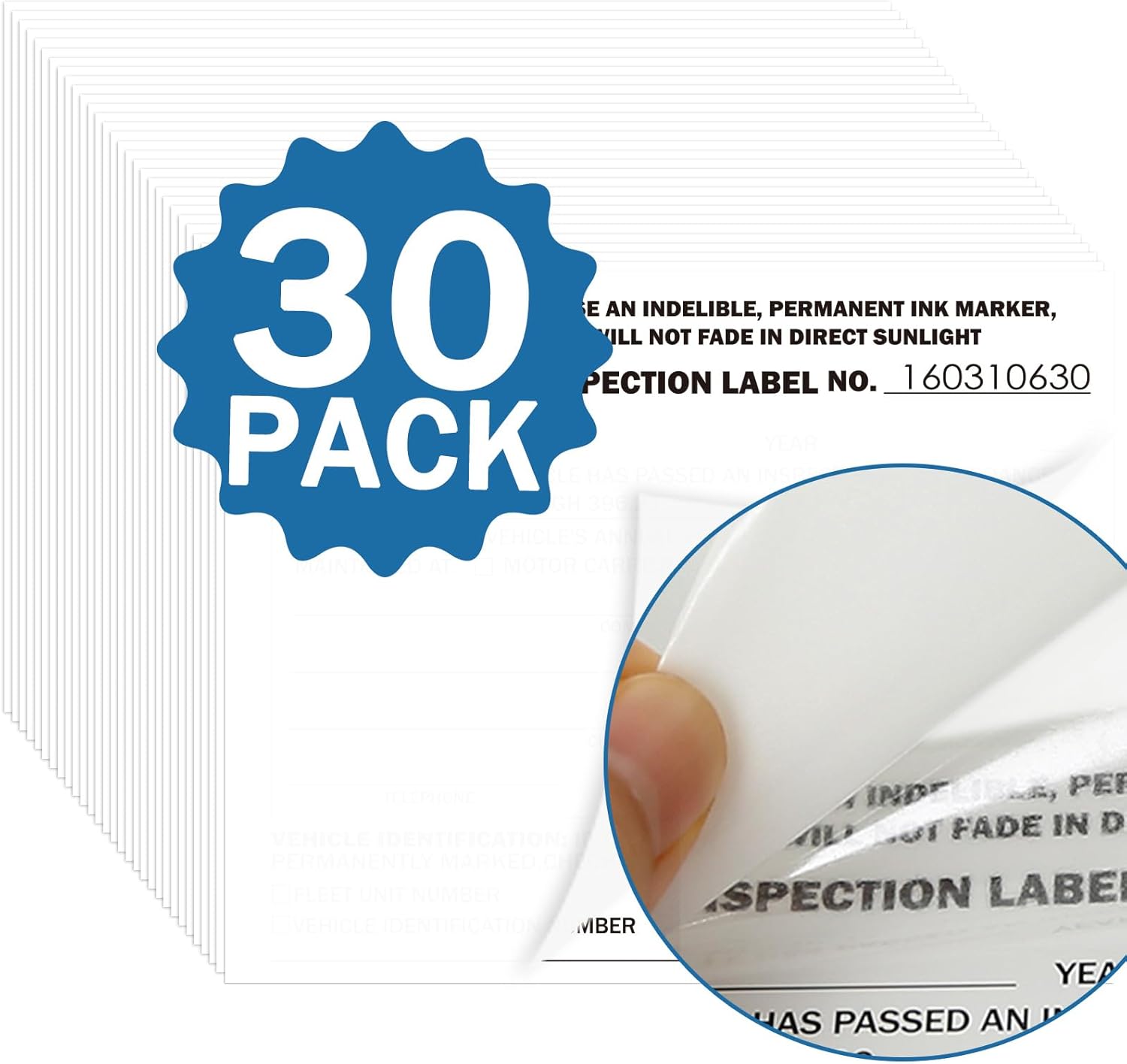 PUNCHMAN 60 Pack 2-Ply Self-Adhesive Record Labels | Numbered Tags for File Tracking | 5x4 Inch | Durable 2-Ply Construction for Long-Lasting Use