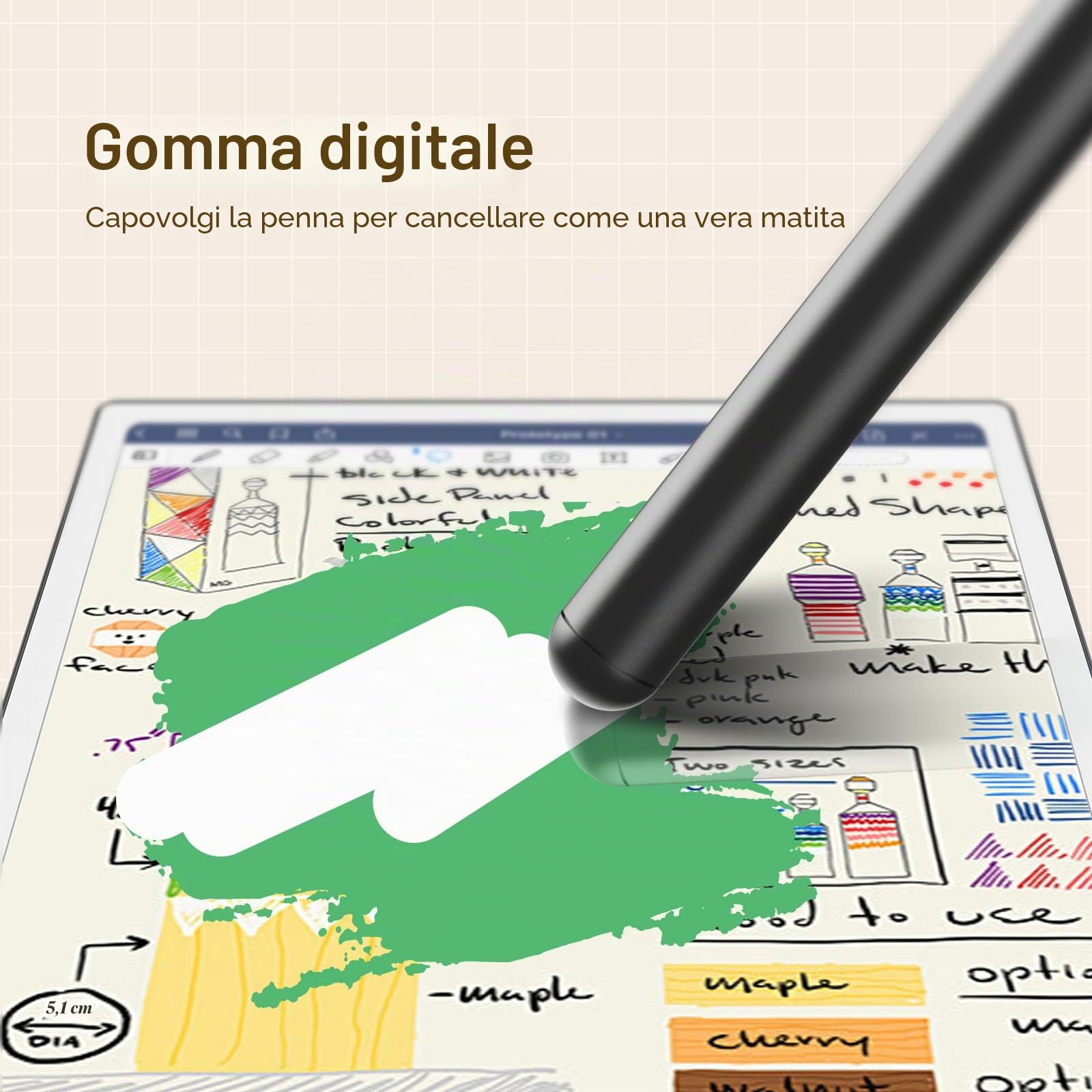 TiMOVO Penna Magnetica Compatibile con Remarkable Paper Pure/Pro/Pro Move | Penna Ricaricabile con Gomma, 4096 Sensibilità alla Pressione,Inclinazione,Rifiuto del Palmo e Punte di Ricambio,Nero