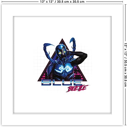 Miniatura 6 de Trends International Gallery Pops DC Comics Blue Beetle - Póster de pared retro Super Future, 12 x 12 pulgadas, versión de marco blanco