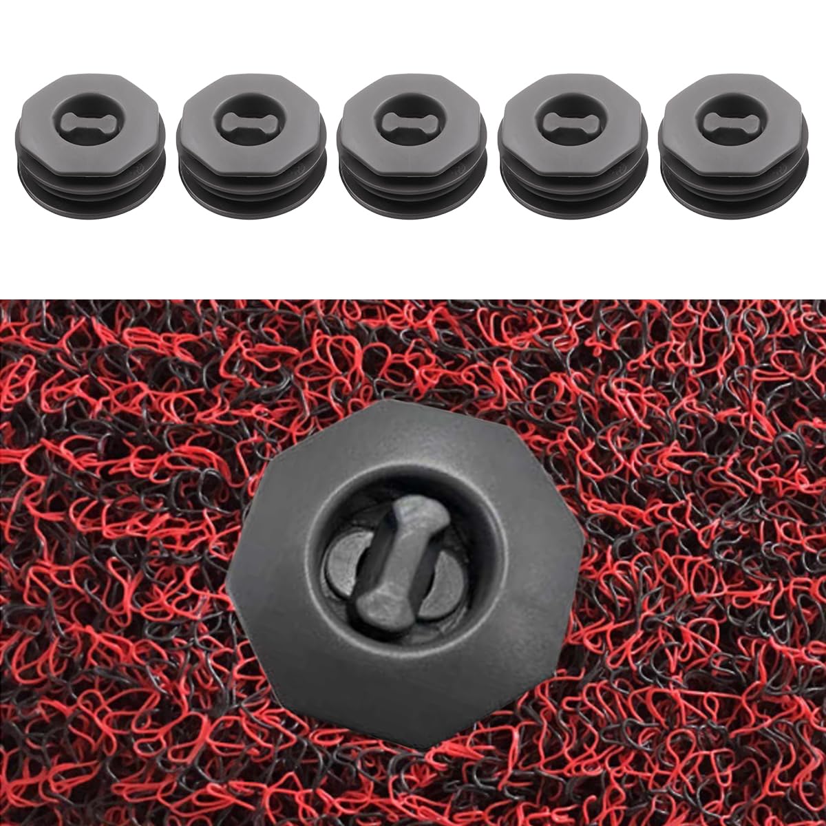 5PCS Car Carpet Fixing Clips - Double Layer Car Interior Floor Mat Safety Non-Slip Fasteners Clips - Twist-Lock