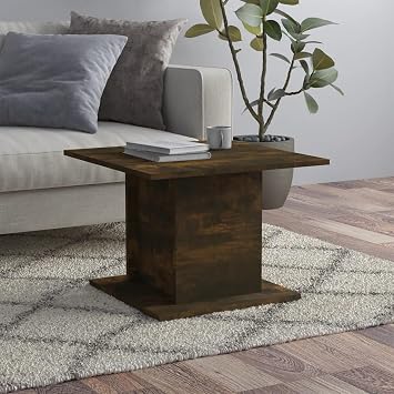 ZEYUAN Coffee Table Smoked Oak 55.5x55.5x40 cm Engineered Wood,End Table,Tea Table,Couch Table