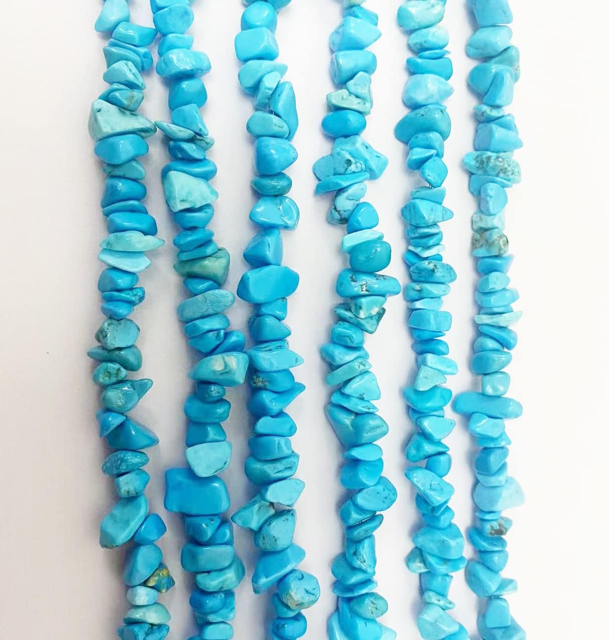 3-5mm Natural Blue Turquoise Gemstone Chips Loose Beads Semi Precious for Jewelry Making DIY Handmade Craft Supplies 1 Strand per Bag Approxi 32" - Image 4
