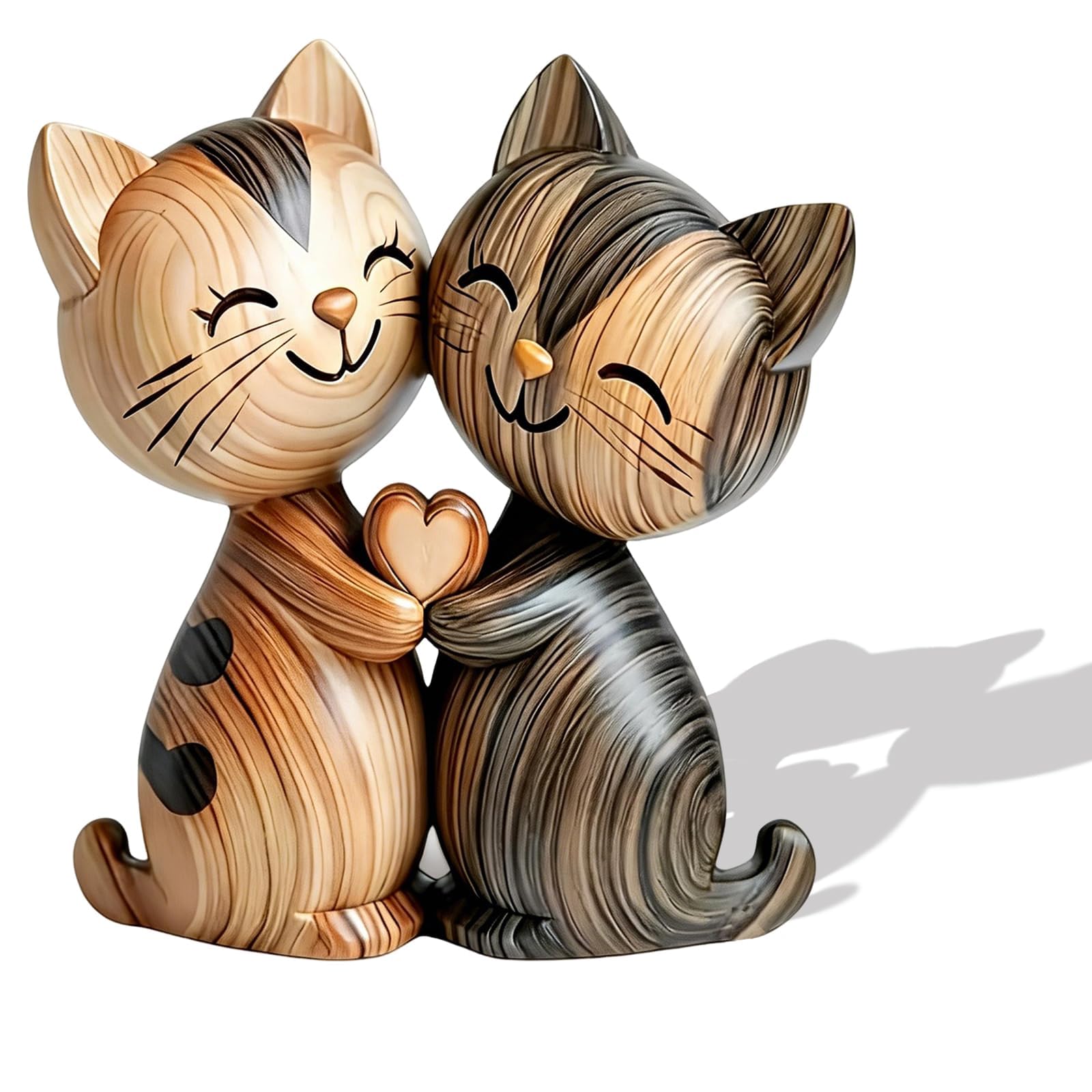 Cat Ornaments for Cat Lovers, Animal Ornaments for Living Room Animal Wooden Ornament for the Home, Wooden Ornament for Living Room Desk Decoration Cats Gifts for Cats Lovers Home Decor Gifts