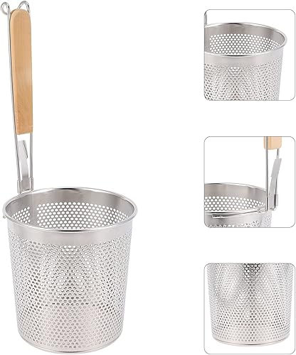 Miniatura 5 de ZzzaNa Stainless Steel Pasta Basket Noodle Straining Basket Mesh Spider Strainer Noodle Sifter Colander Kitchen Accessory for Pasta Noodles Dumpling
