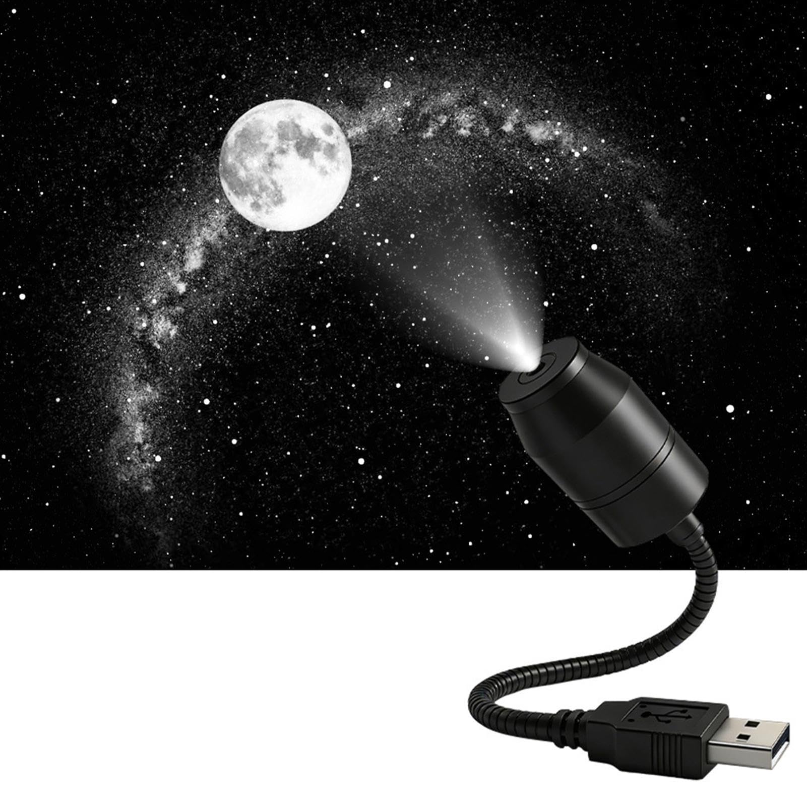 Car Star Lights – USB Powered Adjustable LED Star Projector Ambient Lighting, Flexible Gooseneck Galaxy Effect Interior Light | for Cars, Trucks, SUVs, RVs, Bedrooms, Living Rooms and Ceiling