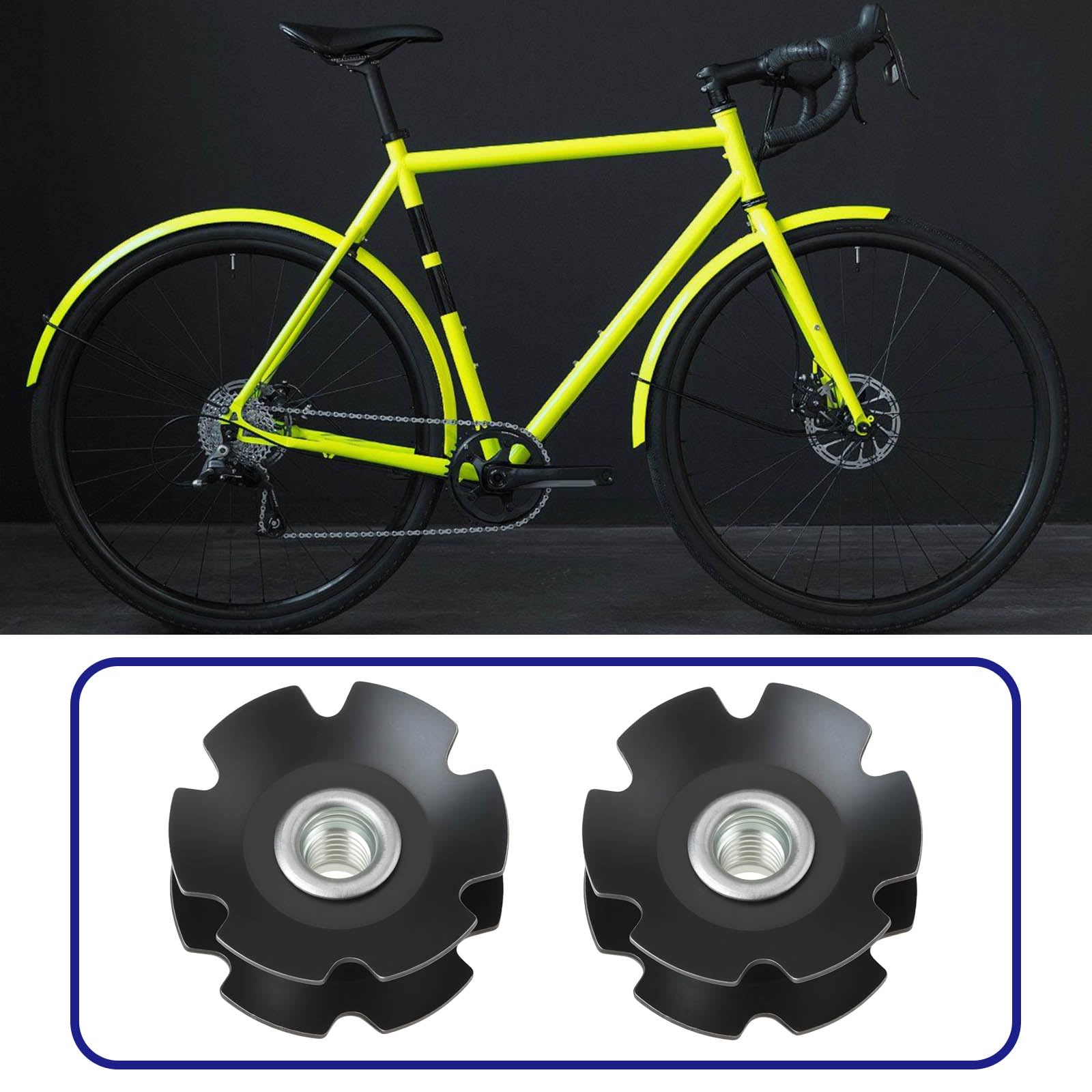 Juego de 2 Tuercas de Estrella para Horquilla Delantera de Bicicleta de 1 1/4 Pulgadas de Diámetro