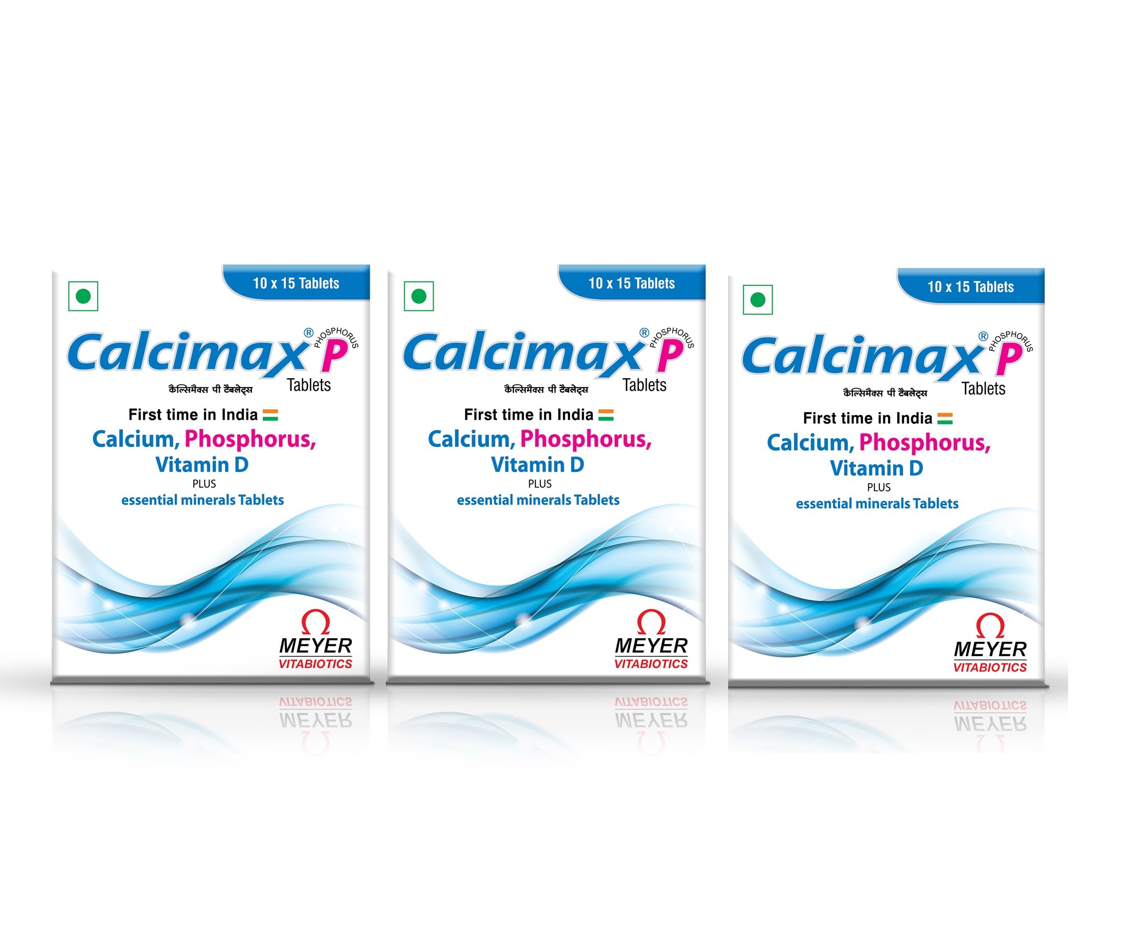 Calcimax P Tablets With Calcium And Phosphorus To Support Bone Strength And Health, Help Increase Calcium Absorption| 15 Tablets (Pack of 3)