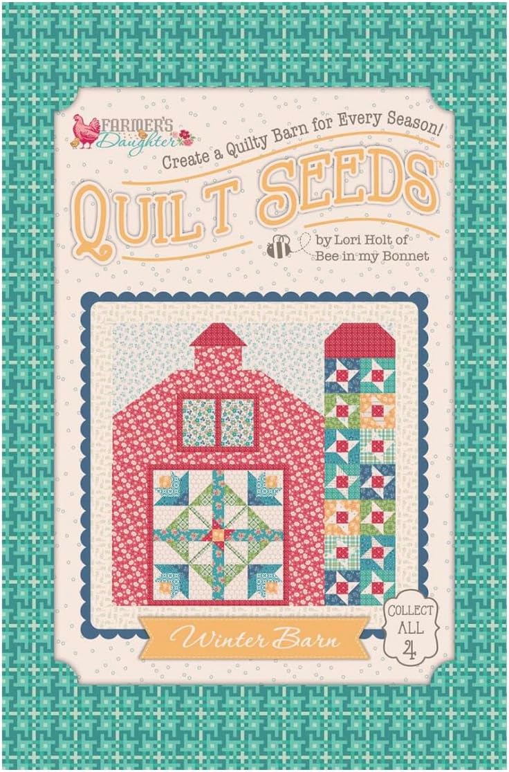 Riley Blake Farmer’s Daughter Quilt Seeds Patterns by Lori Holt of Bee in My Bonnet | Set of 4 Barn Quilt Blocks (Autumn, Summer, Spring, Winter)