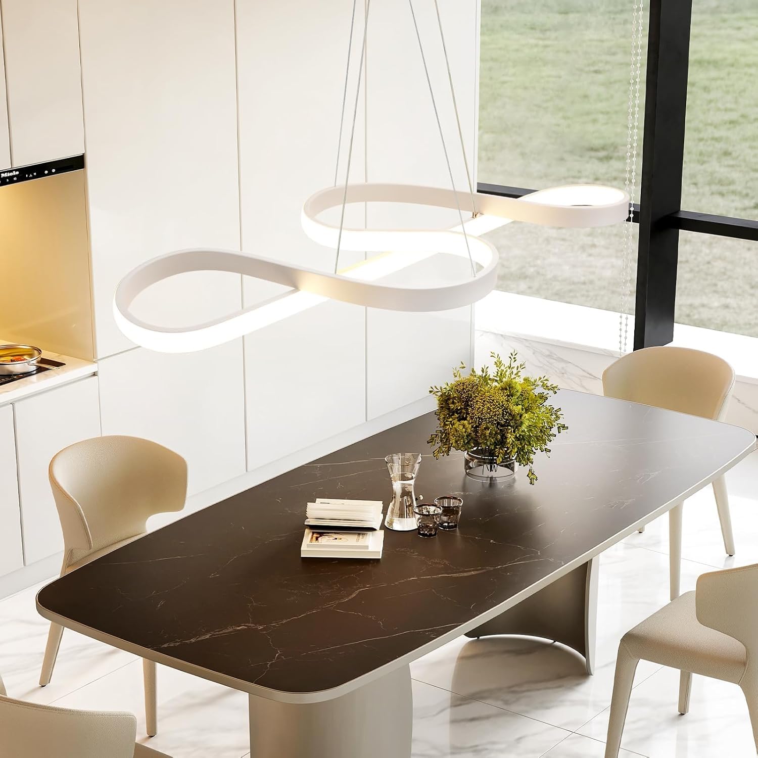 ZMH Moderna Lampada a Sospensione LED lampadari moderni - lampadario da | soffitto dimmerabile con telecomando per tavolo da pranzo corridoio cucina soggiorno cameretta