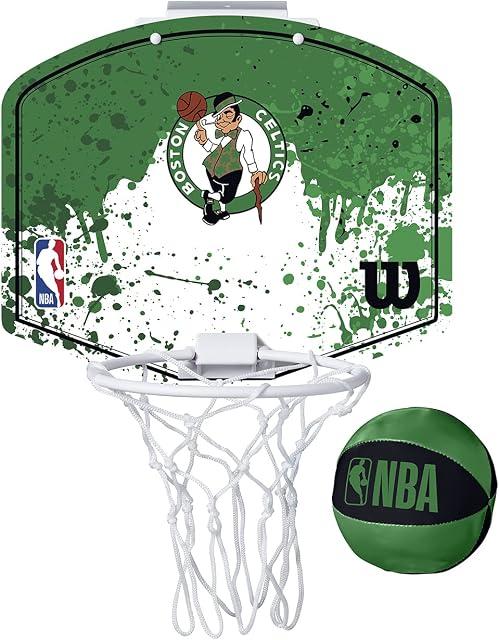 Wilson Mini obręcz do koszykówki NBA, BOSTON CELTICS, plastik, biały