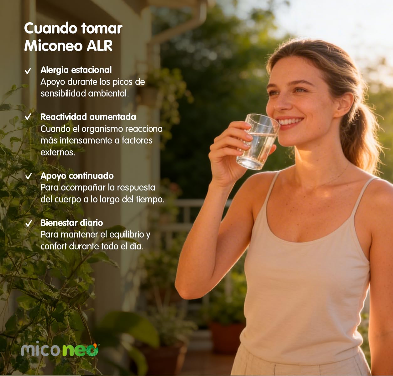 MICO NEO | ALR | 60 Cápsulas | Ayuda contra los Síntomas de Alergias Estacionales | Reduce la Tos | A Base de Sol de Oro, Reishi, Champiñón del Sol, Melena de León y Camu Camu