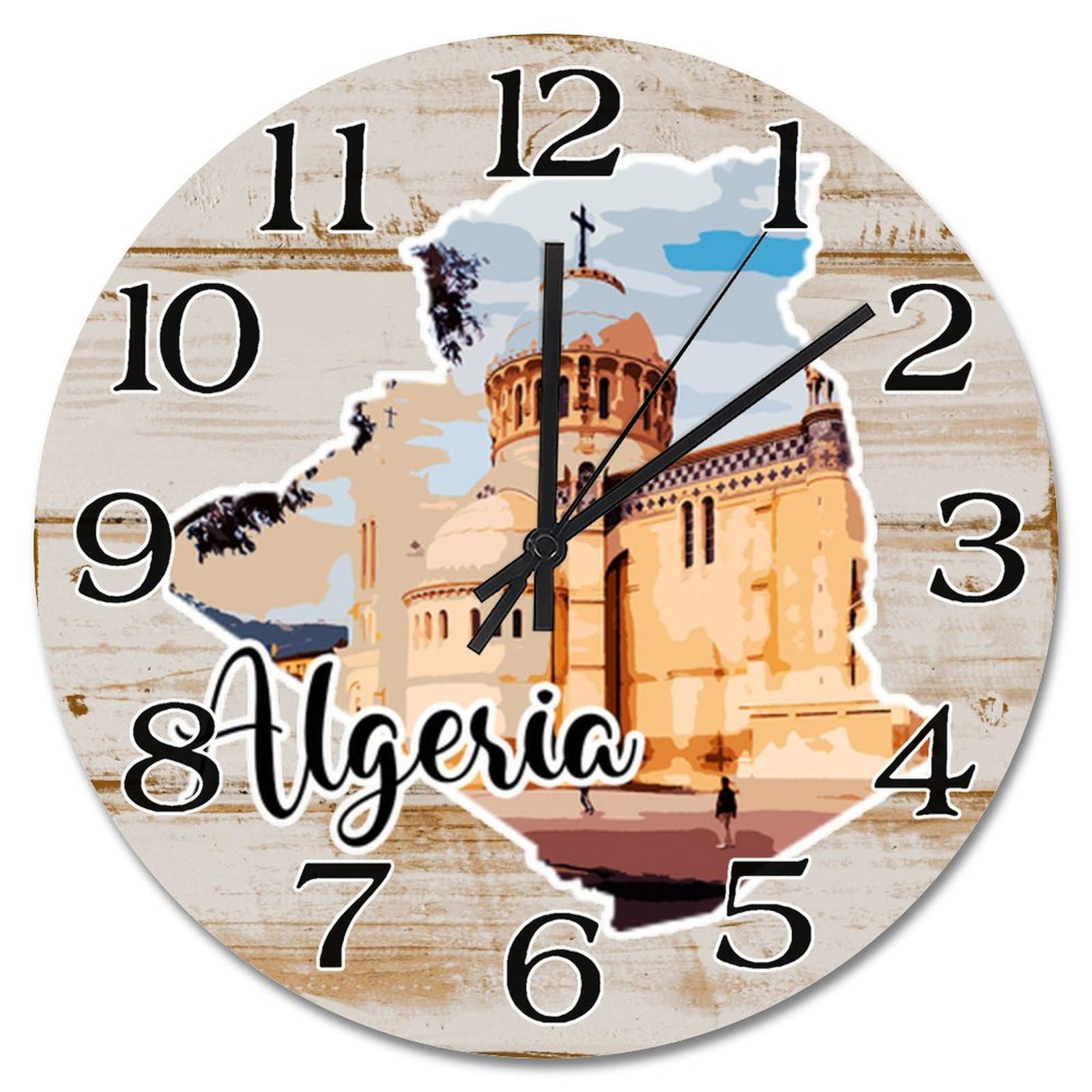 Horloge murale en bois 38 cm silencieuse pour salon style ferme
