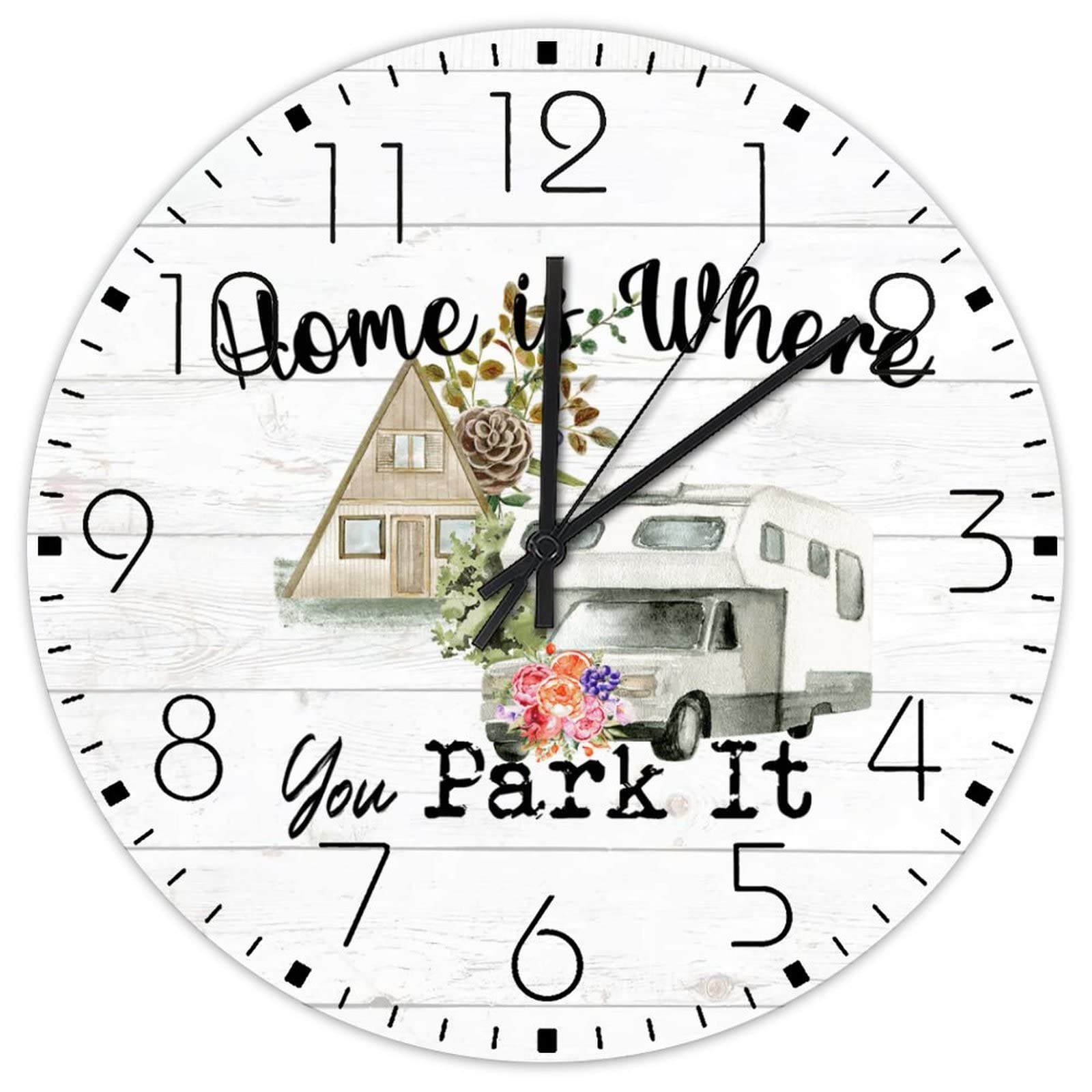 Horloge murale en bois sans tic-tac pour éliminer les bruits