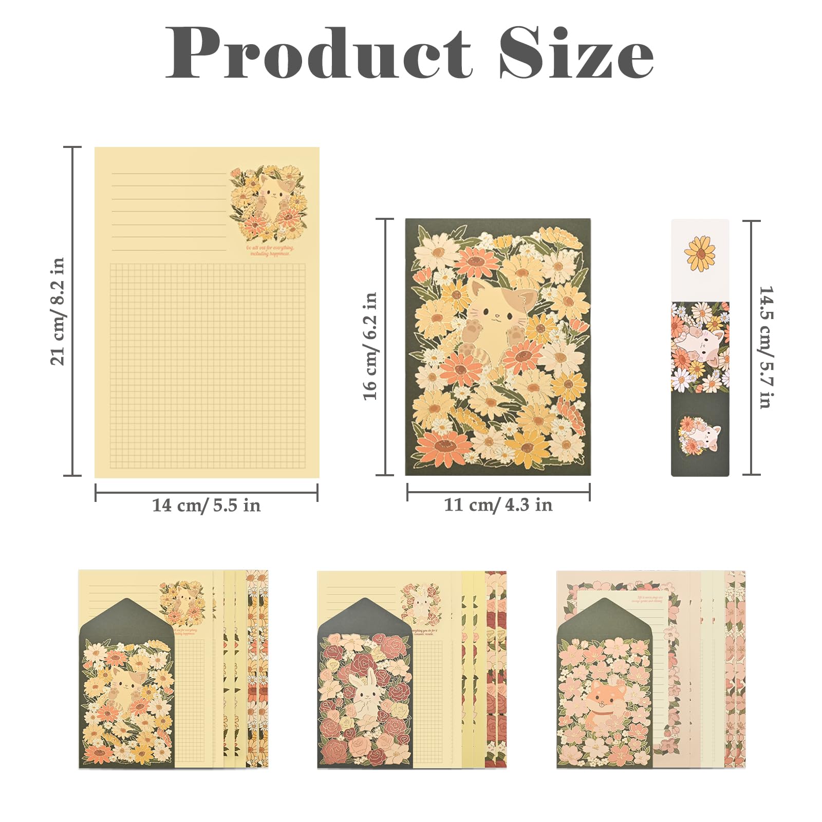 BAYTORY 36Pcs Stationery Paper and Envelopes Set, Cute Animal Patterns Envelope, Love Letter Papers Letter Writing Kit - Image 2