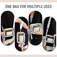 Vista 7 de Pequeña bolsa cruzada transparente para mujer, aprobada para estadios, bolsas transparentes para conciertos, eventos deportivos, festivales