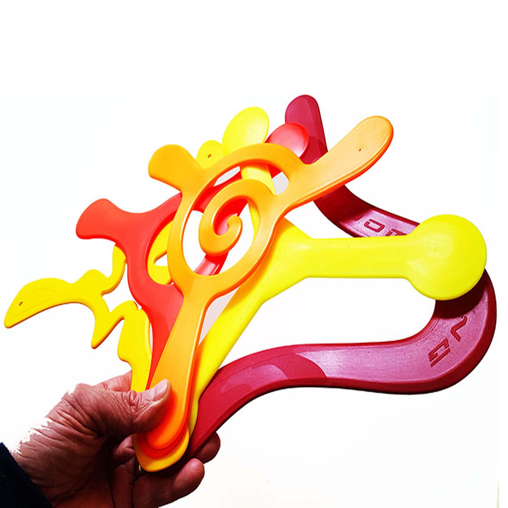Confezione da 6 Boomerang per principianti, sport e giochi all'aperto, facile da lancere, in polipropilene.