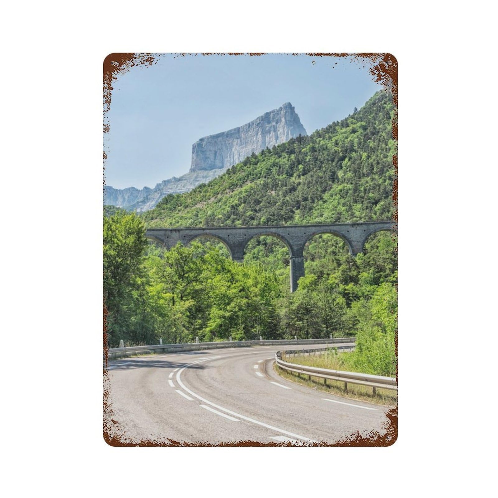Viaduct Aged Metal Wall Plaque 15.7"x11.8", Industrial Home Decor for Pub, Kitchen And Man Cave Decor