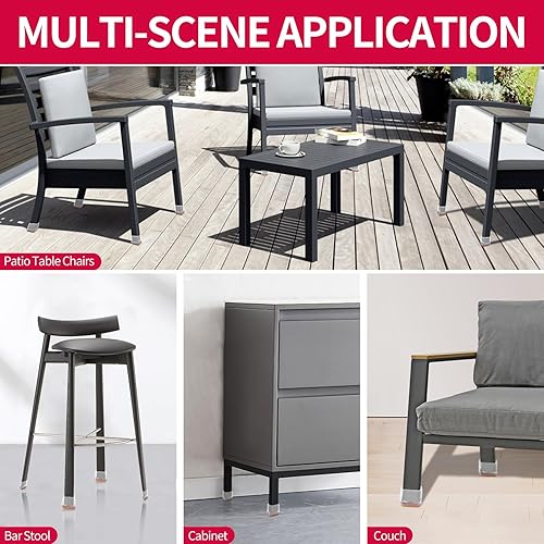 Miniatura 6 de 24 protectores rectangulares de suelo para patas de silla con fieltro, pequeñas tapas de silicona para patas de sillas para suelos de madera dura,