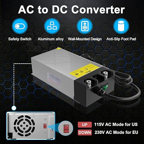 Miniatura 4 de IMAYCC Convertidor de CA a CC SMPS 110V a 12V, fuente de alimentación de 12V CC, transformador convertidor universal de 120V a 12V, corriente máxima