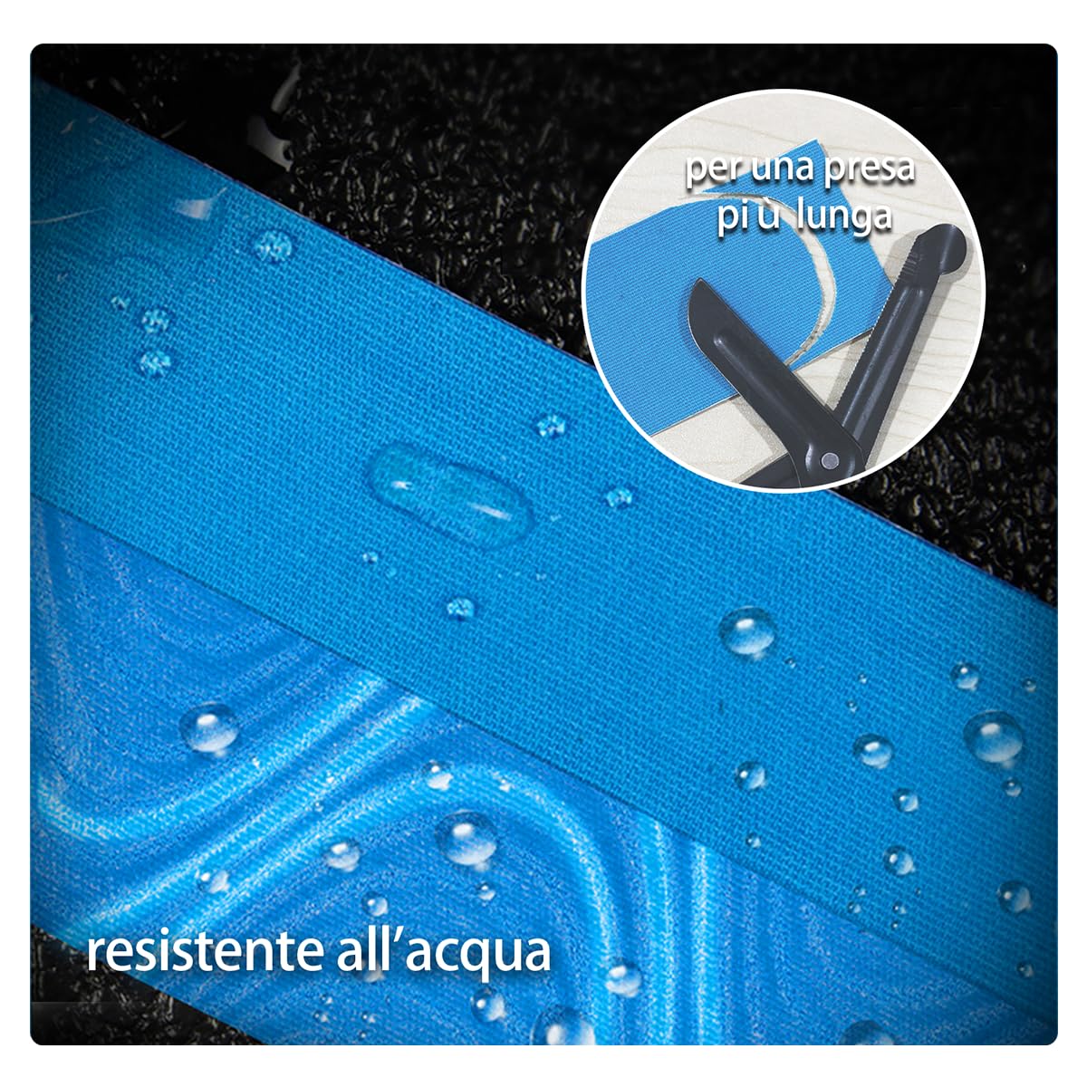 Tigratigro Kinesio Tape,3 Rotoli 5cm x 5m,Nastro Kinesiologico Sportivo per Dolore Muscolare, Ginocchio, Spalla, Gomito - Bendaggio Elastico e Impermeabile, Supporto Articolazioni-Nero, Blu, Naturale