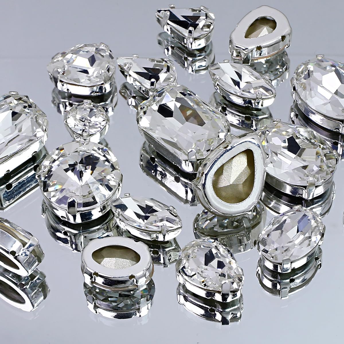 DONGZHOU Sew on Rhinestones Fancy Stone Crystals Sew On Glass Rhinestone Metal Claw Setting Sewing Rhinestone Crystal Glass gems for Jewelry Making, Clothes, Garments, Dress, Earring, Belt and Shoes - Image 2