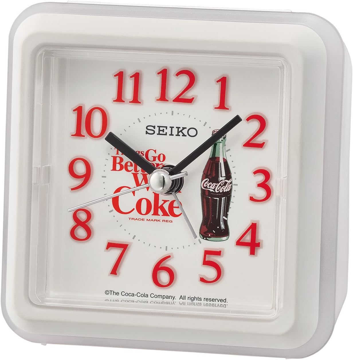 Seiko CocaCola Beep Alarm Clock, White, 11 x 5.4 x 9.8 cm Amazon.co