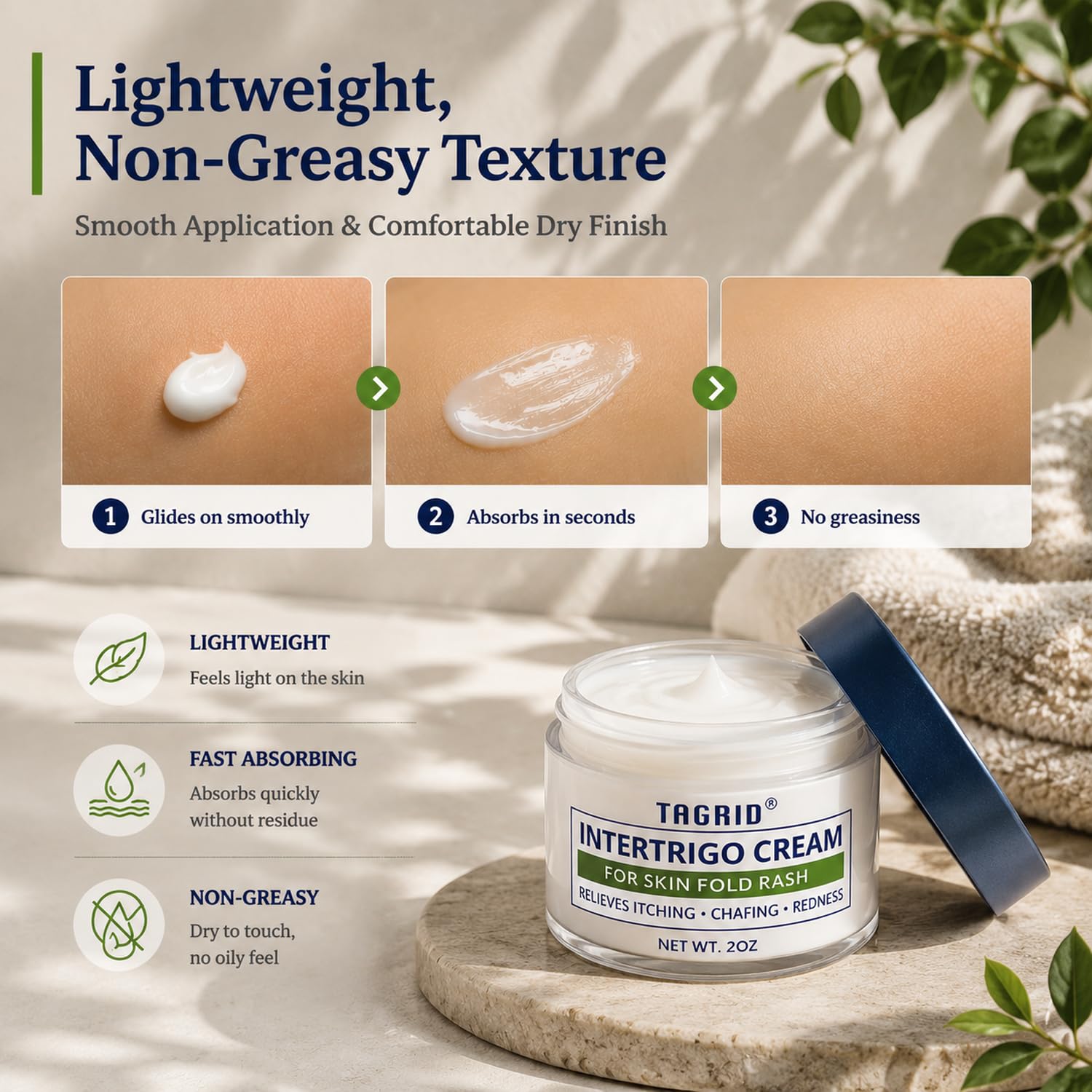 Intertrigo Cream for Skin Fold Care: Chafing Support Cream, Helps Soothe Irritated Skin Relieves Itching, Redness & Irritation