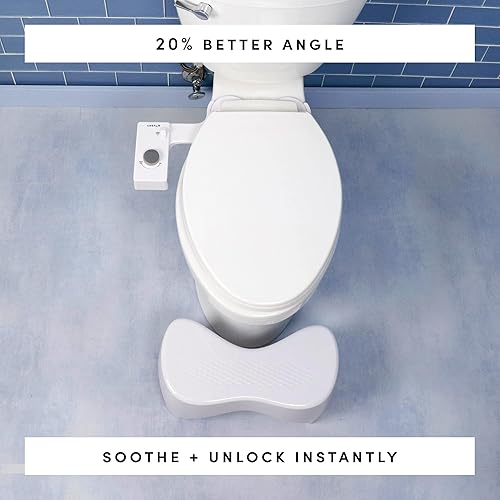 Miniatura 3 de TUSHY Nuevo taburete otomano Go - Blanco de 7 pulgadas de alto Escalón antideslizante para baño Taburete para sentadillas y excrementos